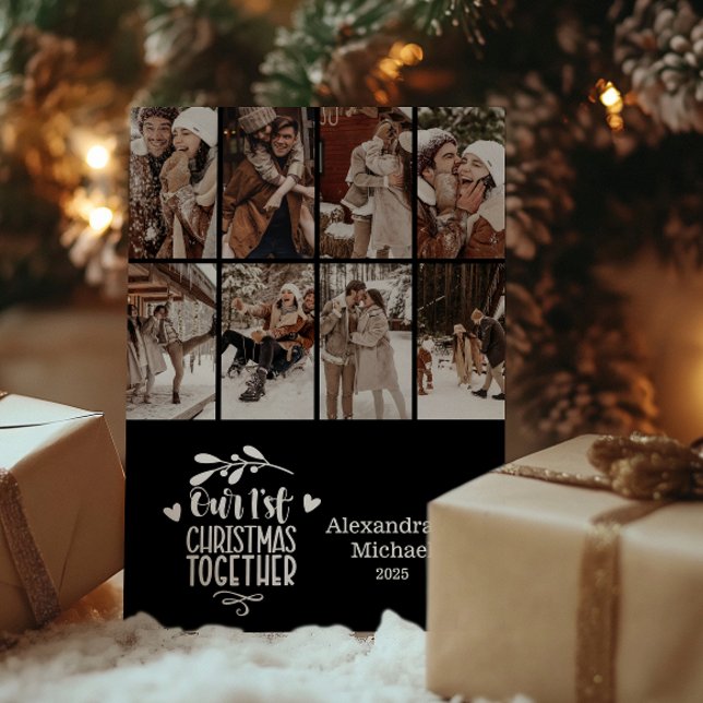 Tarjeta Festiva 8 Photo Minimalist First Christmas Together (Subido por el creador)