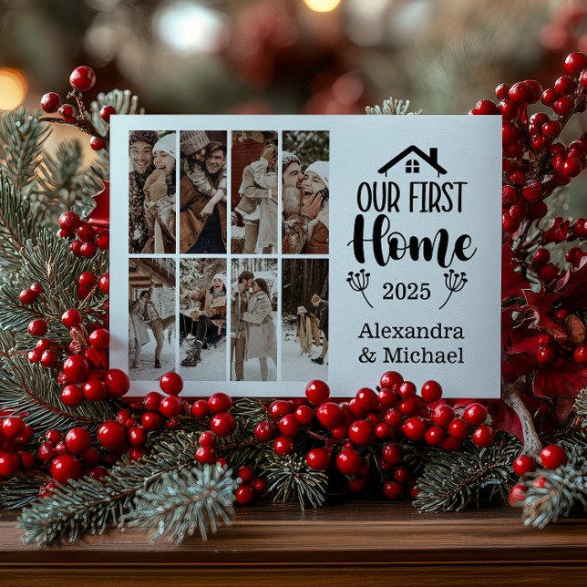 Tarjeta Festiva 8 Photo Minimialist Christmas Our First Home (Subido por el creador)