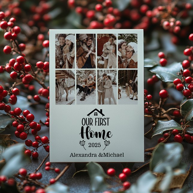Tarjeta Festiva 8 Photo Minimialist Christmas Our First Home (Subido por el creador)