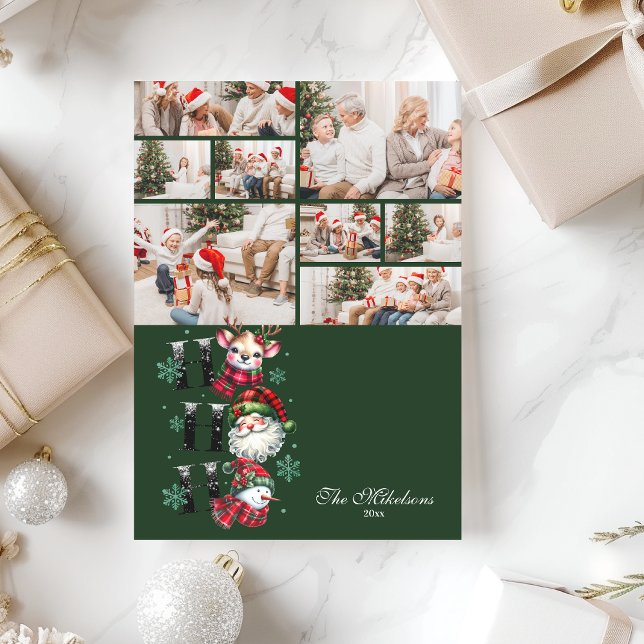 Tarjeta Festiva 8 Photo Retro Santa & Friends Christmas (Subido por el creador)