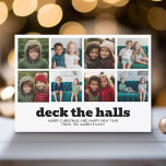 Tarjeta Festiva 8 puestos de tapicería de Navidades blancos negros<br><div class="desc">Usa ocho fotos cuadradas y haz un exclusivo y moderno saludo de Feliz Navidad con un sencillo patrón de felpa en la parte de atrás. Si necesita mover algo,  haga clic en el botón personalizar para realizar cambios.</div>