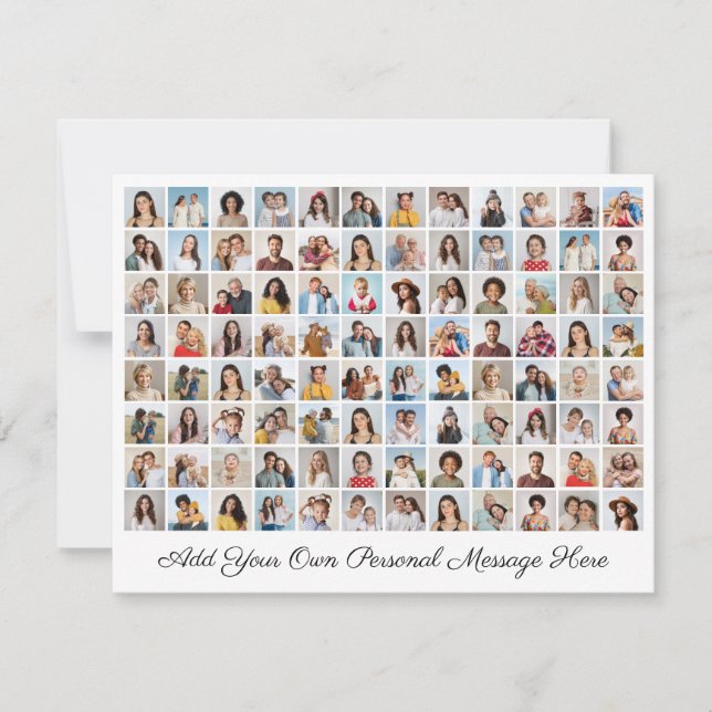 Tarjeta Festiva 96 Collage de fotos Añadir tu propio saludo (Anverso)