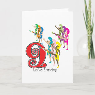 Tarjeta Festiva 9 Damas Danzando