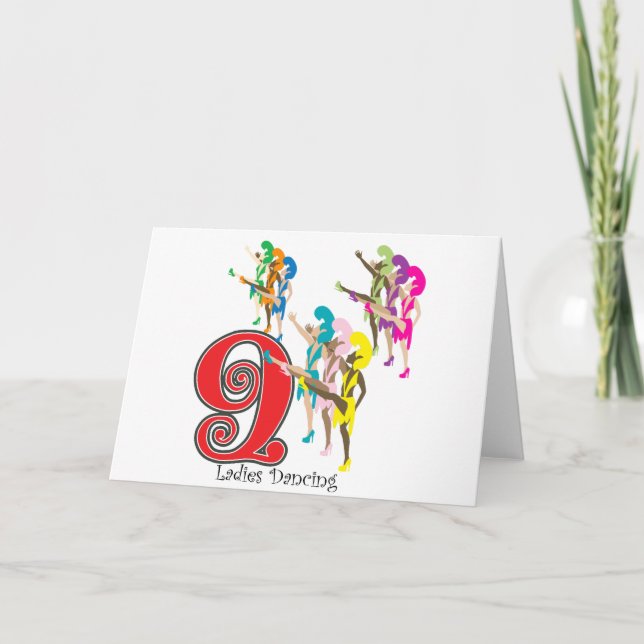 Tarjeta Festiva 9 Damas Danzando (Anverso)