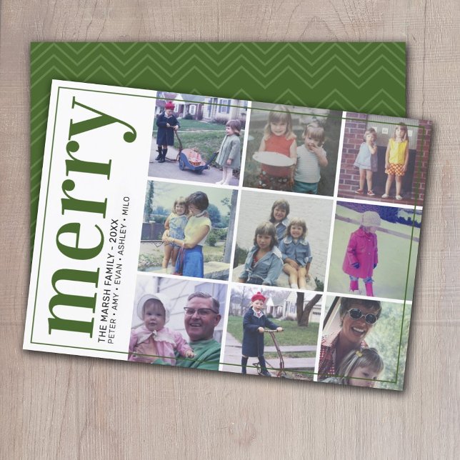 Tarjeta Festiva 9 Desplazamiento de la foto - Negrita Merry - Verd (Subido por el creador)