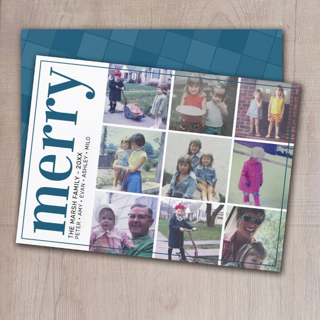 Tarjeta Festiva 9 Desplazamiento fotográfico - Negrita - Azul oscu (Subido por el creador)