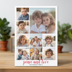 Tarjeta Festiva 9 Foto búfalo Navidades rojos paz y amor