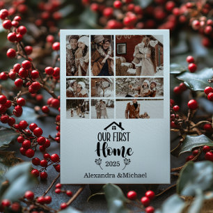 Tarjeta Festiva 9 Navidades de fotomontología nuestra primera casa