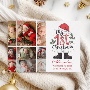 Tarjeta Festiva 9 Navidades de la foto de Santa Bebé
