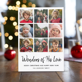 Tarjeta Festiva 9 Navidades multifoto - Maravillas de su amor