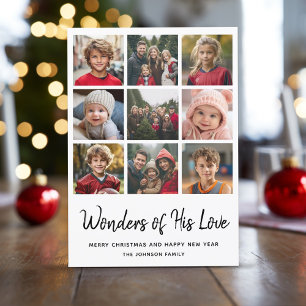 Tarjeta Festiva 9 Navidades multifoto - Maravillas de su amor