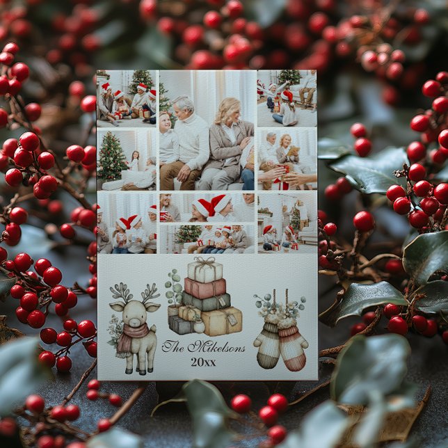 Tarjeta Festiva 9 Navidades Rústicas Neutras (Subido por el creador)