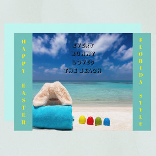 Tarjeta Festiva A cada conejito le encanta la Pascua de la Playa d