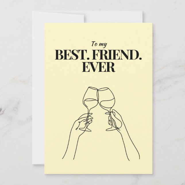 Tarjeta Festiva A card in soft yellow for best friends ever (Anverso)