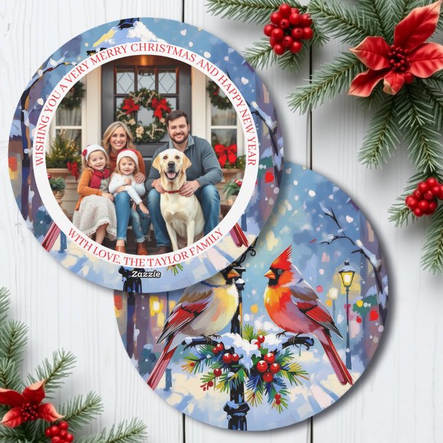 Tarjeta Festiva A Cardinal Christmas Photo Template Personalized (Subido por el creador)