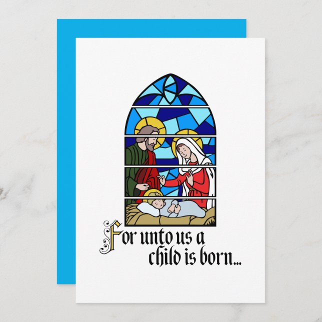 Tarjeta Festiva A Child is born (Anverso / Reverso)