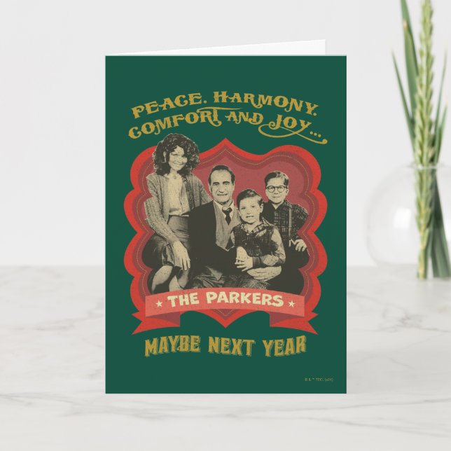 Tarjeta Festiva A Christmas Story | Peace, Harmony, Comfort & Joy (Anverso)