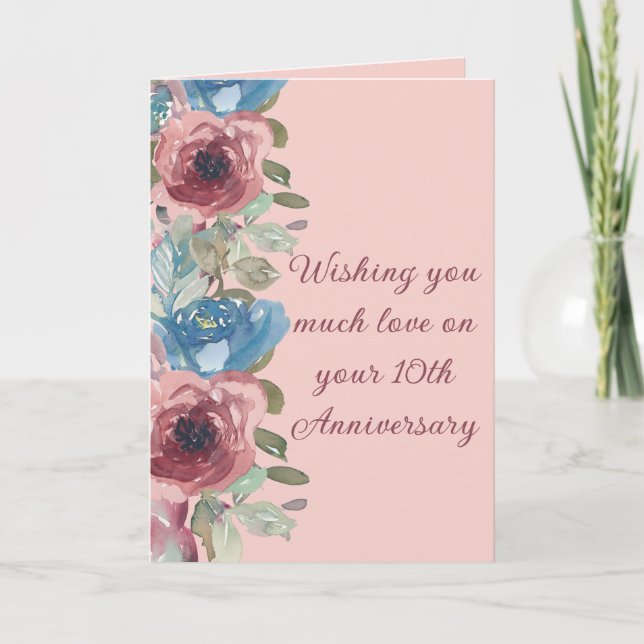 Tarjeta Festiva A couple's Love 10th Anniversary Card (Anverso)