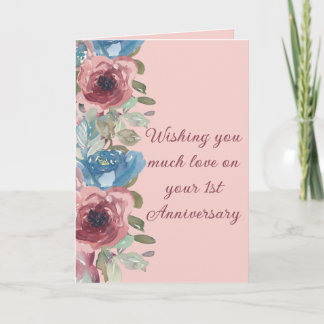 Tarjeta Festiva A couple's Love 1st Anniversary Card