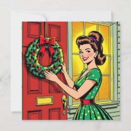 Tarjeta Festiva A Cute Mid-Century Nostalgic Feeling Christmas