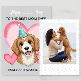 Tarjeta Festiva A cute Poodle on a special occasion for Mom