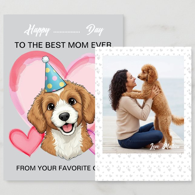 Tarjeta Festiva A cute Poodle on a special occasion for Mom (Subido por el creador)