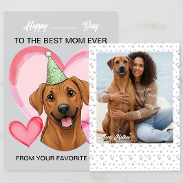 Tarjeta Festiva A cute Rhodesian on a special occasion for Mom