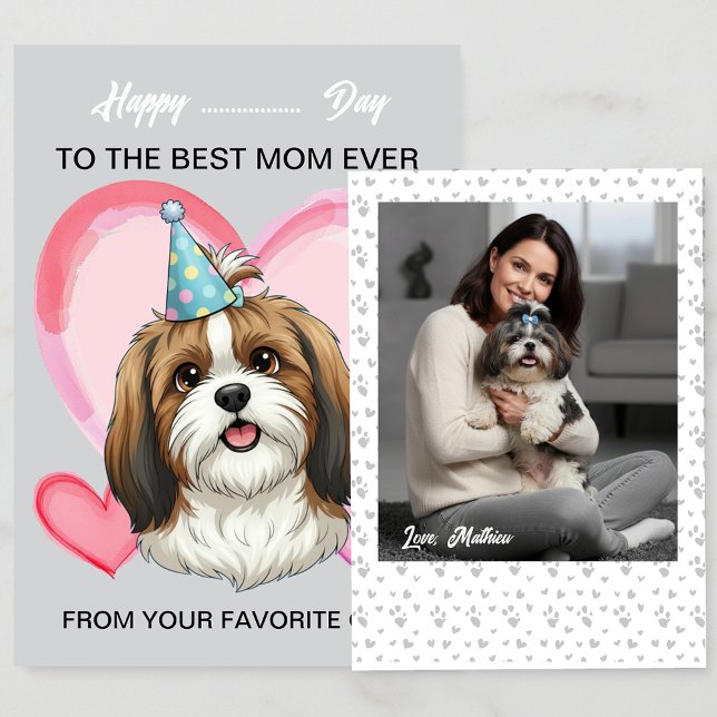 Tarjeta Festiva A cute Shih Tzu on a special occasion for Mom  (Subido por el creador)
