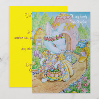 TARJETA FESTIVA A GRANDDAUGHTER'S PERSONALIZED EASTER CARD