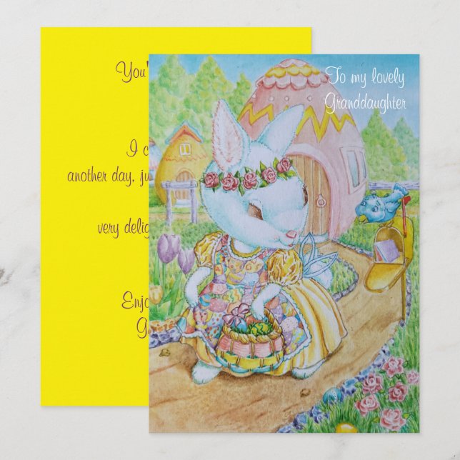 TARJETA FESTIVA A GRANDDAUGHTER'S PERSONALIZED EASTER CARD  (Anverso / Reverso)