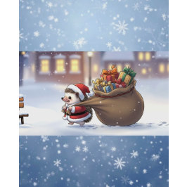Tarjeta Festiva A Kawaii Winter Tale Cozy Hedgehog