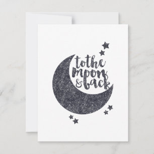 Tarjeta Festiva A la luna y atrás