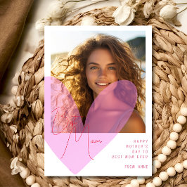 Tarjeta Festiva A la mejor madre, corazón, foto del día de la madr