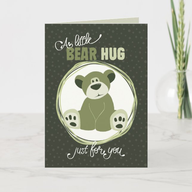 Tarjeta Festiva A Little Bear Hug Greeting Card (Anverso)