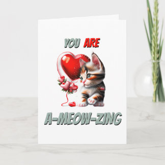 Tarjeta Festiva A los amantes de los gatos de corazón rojo les gus