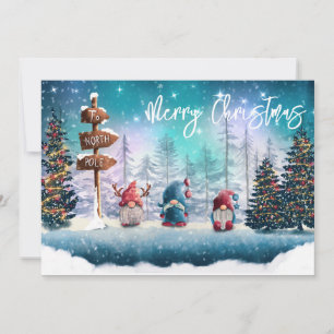 Tarjeta Festiva A los gnomos de los Navidades del Polo Norte