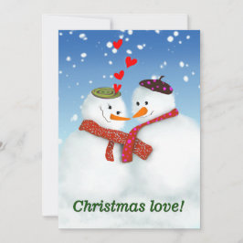 Tarjeta Festiva A los navidades les encanta el muñeco de nieve