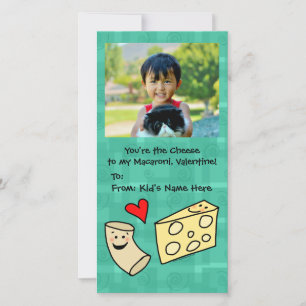 Tarjeta Festiva A Macaroni Le Encanta El Valentín De Los Niños Cut