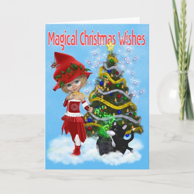 Tarjeta Festiva A Magical Witch`s Christmas. christmas card (Anverso)