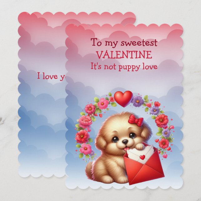 Tarjeta Festiva A mi dulce amor de San Valentín (Anverso / Reverso)