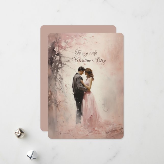 Tarjeta Festiva A Mi Esposa El día de San Valentín Saludos (Anverso/Reverso In Situ)