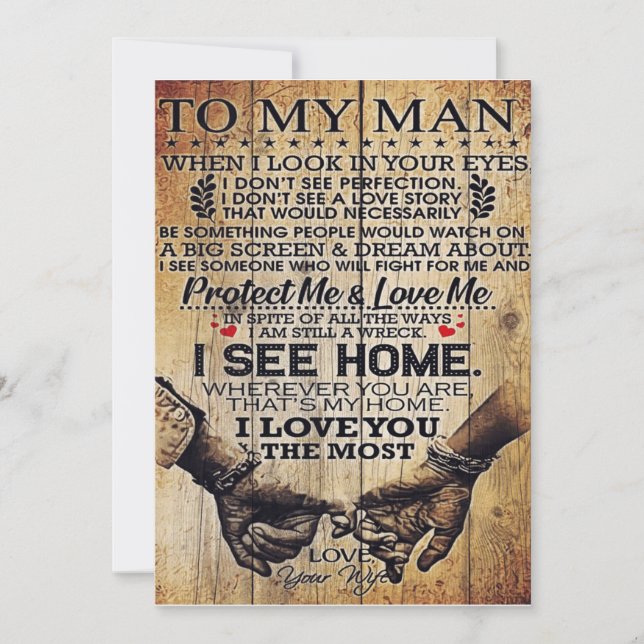 Tarjeta Festiva A mi esposo como regalo | Carta especial al marido (Anverso)