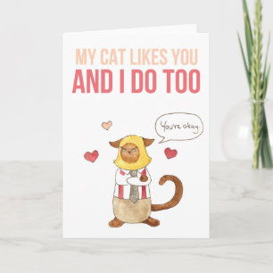 Tarjeta Festiva A mi gato le gusta tu valentina