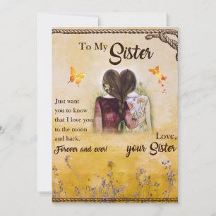 Tarjeta Festiva A Mi Hermana Regalo, Amantes De La Mariposa, Herma