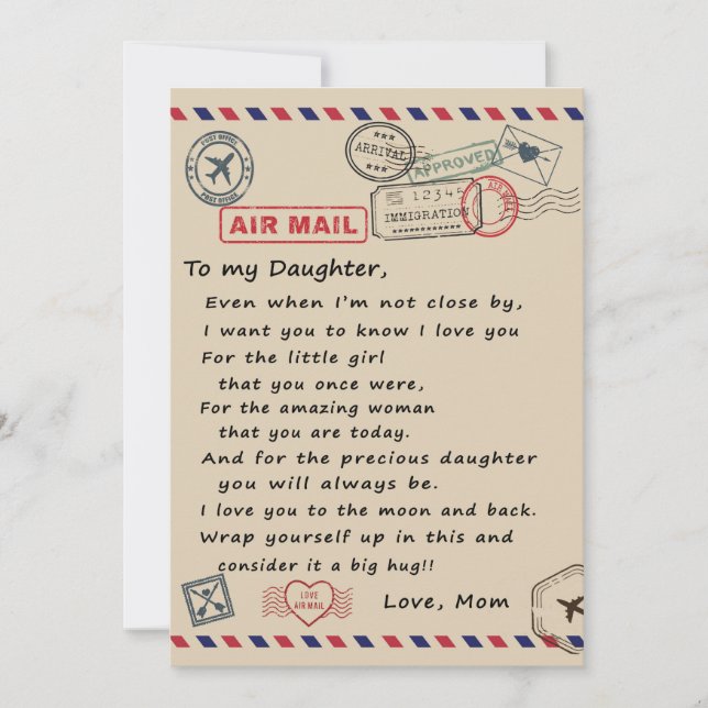 Tarjeta Festiva A Mi Hija, A Mi Hija Y A Mi Mamá (Anverso)