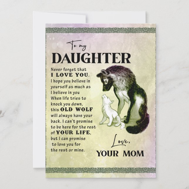 Tarjeta Festiva A Mi Hija, A Mi Hija Y A Mi Mamá (Anverso)