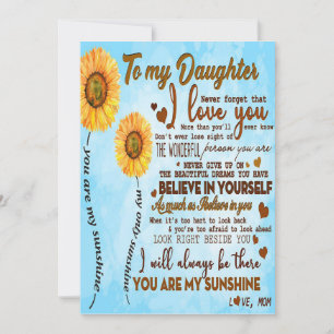 Tarjeta Festiva A mi hija   Carta especial a mi hija