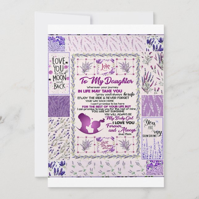 Tarjeta Festiva A mi hija, mi bebé niña te amo por siempre (Anverso)