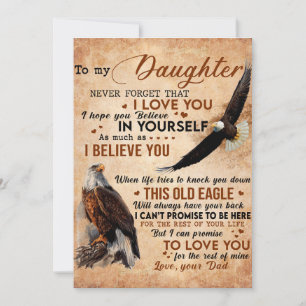 Tarjeta Festiva A Mi Hija Regalo, A Papá Y A La Hija, A Eagle Love