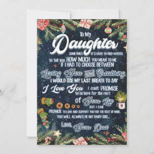 Tarjeta Festiva A Mi Hija, Regalo, Navidades Carta A La Hija